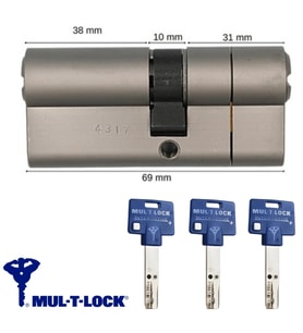 Multlock 7x7 Tuzaklı Barel 3 Anahtarlı Kapı Kilidi 51227202