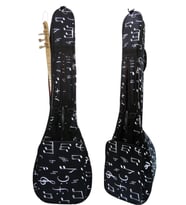 Nota Desenli  Ultra Korumalı Kısa Sap Bağlama Saz Kılıfı Taşıma Çantası Gigbag + Tel Takımı hediye