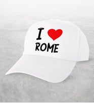 BK Gift I Love Rome Tasarımlı Beyaz Şapka - Model 1