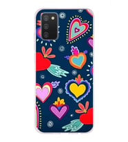 PrintiFy Samsung Galaxy A02s ile Uyumlu 1mm Slim Fit Retro Colors 3 Baskılı Şeffaf  Kılıf