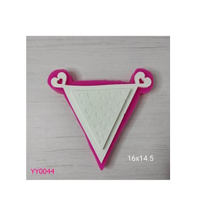 YY0044 Kalp Kulplu Üçgen Model Silikon Kalıp