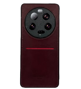Xiaomi Mi 13 Ultra Kartlıklı Rich Boss Lüx Deri Kılıf Koyu Kırmızı