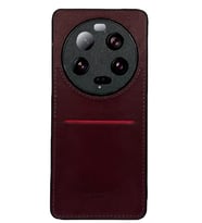 Xiaomi Mi 13 Ultra Kartlıklı Rich Boss Lüx Deri Kılıf Koyu Kırmızı