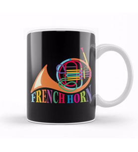 French Horn Music Kupa Bardak Porselen