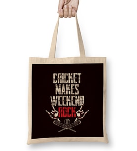 Cricket Makes Weekend Rock Cricketer Pitch Sports Bez Çanta Uzun Saplı