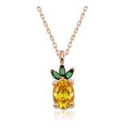 Hk Gümüş Kadın Kolye Rose Ananas Figür Meyve Gümüş Takı Hediyelik Ürünler