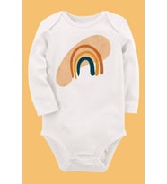 Organik Baskılı Pamuklu Unisex Bebek Body UZUNKOLE137