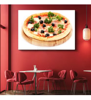 Margarita Pizza - Zeytinli ve Yeşillikli Özel Tarif Kanvas Tablo