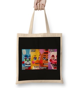 Fnaf Banner Rock Eat Party Play Banner Bez Çanta Uzun Saplı