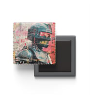 Robocop - Baskılı Buzdolap Magneti Kare - 9x9 cm