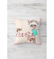 Cute Girl Çift Tarafı Baskılı Gizli Fermuarlı Yastık Kılıfı Kırlent Koltuk Yastık Kılıfı (Çok Renkli)