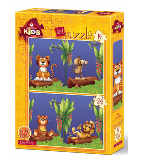 Art Kids Orman Dostları 2'li Çocuk Puzzle - 12+24 Parça