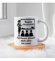 Öğretmenler Günü İçin Kişiye Özel Porselen Kupa Bardak - BY-KP-0000285 (Beyaz)