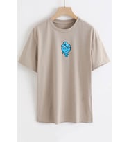 Unisex Su Avatar Baskılı T-shirt (Bej)