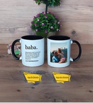 Babaya Hediye Kupa Bardak Siyah Fotoğraflı Babalar Günü Doğum Günü Hediyesi