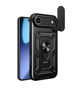iPhone 17 Air Pars Lens Yüzüklü Silikon - Siyah