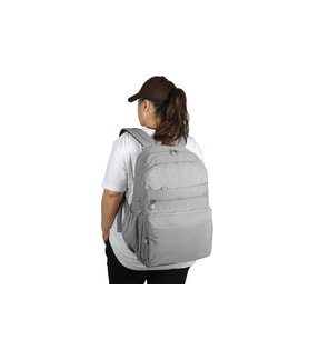 Bagacar 1095 Su Geçirmez İthal Krinkıl Kumaş Laptop Bölmeli Okul ve Günlük Sırt Çantası (Açık Gri)