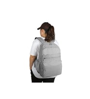 Bagacar 1095 Su Geçirmez İthal Krinkıl Kumaş Laptop Bölmeli Okul ve Günlük Sırt Çantası (Açık Gri)