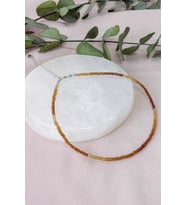 Hessonite Taşı Doğal Taş Kadın Kolyesi (925 Ayar Gümüş Aparatlı) (Karışık)