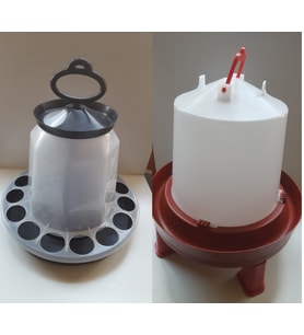 TAVUK YEMLİĞİ 6 KG & TAVUK SULUĞU 8 LT AYAKLI (KEKLİK, BILDIRCIN VE DİĞER KANATLI HAYVANLAR İÇİN)