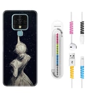 Tecno Camon 16 18P Pova 3 Pova Neo Kılıf Kablo Koruma Spiral Silikon Star Woman 1332