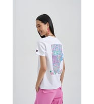 Face Of Niho Kadın Baskı Taş T-Shirt (Beyaz)