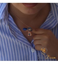 Kedi Kolye, Turkuaz Taşlı Kedi Kolye, Balık Yemeyi Hayal Eden Kedi Gümüş Kolye, Rose Gold Kaplama