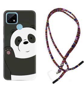Realme C11 C21 C21Y C25Y C11 2021 Kılıf Boyun Asklı Rasta Silikon Hello Panda 1709