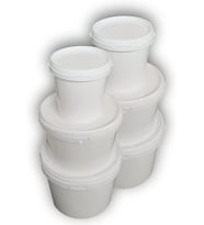 1,1 lt + 3 lt + 5 lt Plastik Kapaklı Kova Seti Beyaz 6lı set