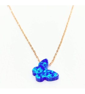 Opal kelebek kolye