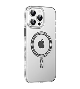 İphone 15 Move Taşlı Magsafe Kapak - Siyah