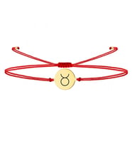 Alberaccessories, Boğa Burç, 925 Ayar Gümüş, Astroloji Tasarım, Kırmızı Şans Burç Bileklik