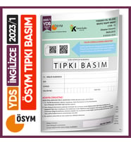 YDS 2023/1 ÖSYM Tıpkı Basım Çıkmış Soru Türkiye Geneli  Deneme Kitapçığı