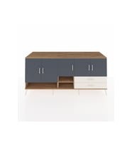 Kronos Konsol 6 Raflı 2 Çekmeceli 5 Kapaklı 220x59x99 Çam-Antrasit/Aytaşı