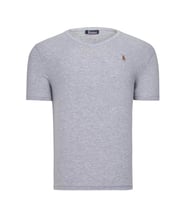 T8568 DEWBERRY V YAKA ERKEK T-SHIRT-DÜZ GRİ (Karışık)