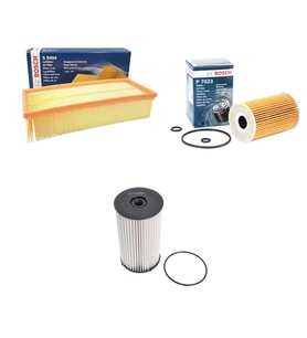 Bosch Filtre Bakım Seti Audi A3 1.6 TDI 2004-2012 105 Beygir Hava + Yağ f. + Yakıt Filtre Bosch