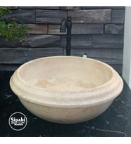 Sipahi Marble Traverten Özel Dizayn Yuvarlak Lavabo