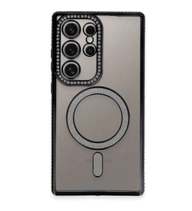 Galaxy S24 Ultra Kılıf Joke Simli Magneticsafe Kılıf - Siyah