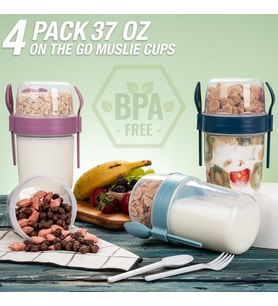 650 ml Take-go Kaşıklı Hazneli Meyveli Müsli Kabı Piknik Iş Yoğurt Süt Bardağı Kapaklı ve Kaşıklı Kahvaltı Bardakları, Tahıl Tepesi Yulaf Ezmesi Granola (Turkuaz)
