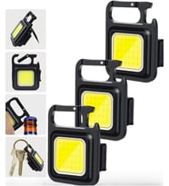 Lexroo 3 Adet Led Anahtarlıklı Metal Kasa El Feneri Şişe Açacağı Usb’li Şarj Edilebilir Cep Boy Cob