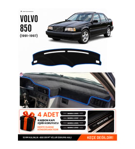 e-biz VOLVO 850 (1991-1997) Uyumlu Torpido Koruma, Torpido Örtüsü, Torpido Kılıfı - Siyah-Mavi - VO007