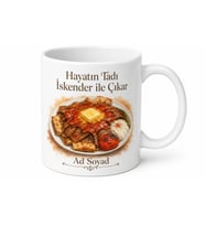 Bursa İskender Keyfi Temalı Kupa Bardak Hediye Özel Tasarım Baskılı Kupa