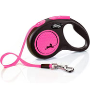Flexi Neon Şerit Otomatik Köpek Tasması Small 5 mt Pembe