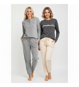 Kadın Pamuklu 2 Adet 2'li Pijama Takımı BB2212