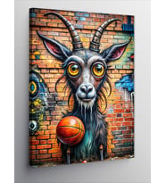 Kanvas Tablo Basketbol Topu Ve Keçi