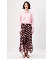 Kadın Maxi Etek Puantiyeli Tül Astarlı A-Line Asimetrik Kesim Polyester Rahat Yaz Koleksiyonu Günlük