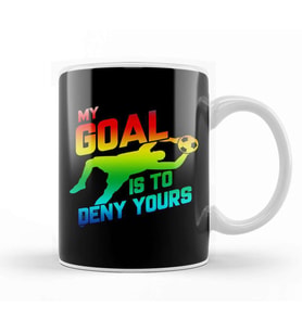 My Goal Is To Deny Yours Rainbow Soccer Goalie Kupa Bardak Porselen