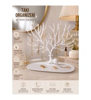 Beyaz Geyik Ağaç Takı Organizeri, Kolye ve Takı Düzenleyici