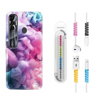 Tecno Spark 6 6 Go 8C 8 Pro 7 7 Pro Kılıf Kablo Koruma Spiral Silikon Pink Cloud 1305