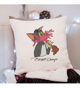 Tom & Jerry Tasarımlı Yastık Kişiye Özel